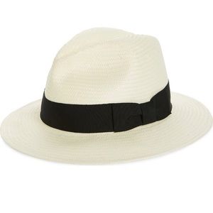 Madewell Ivory and Black Ribbon Fedora